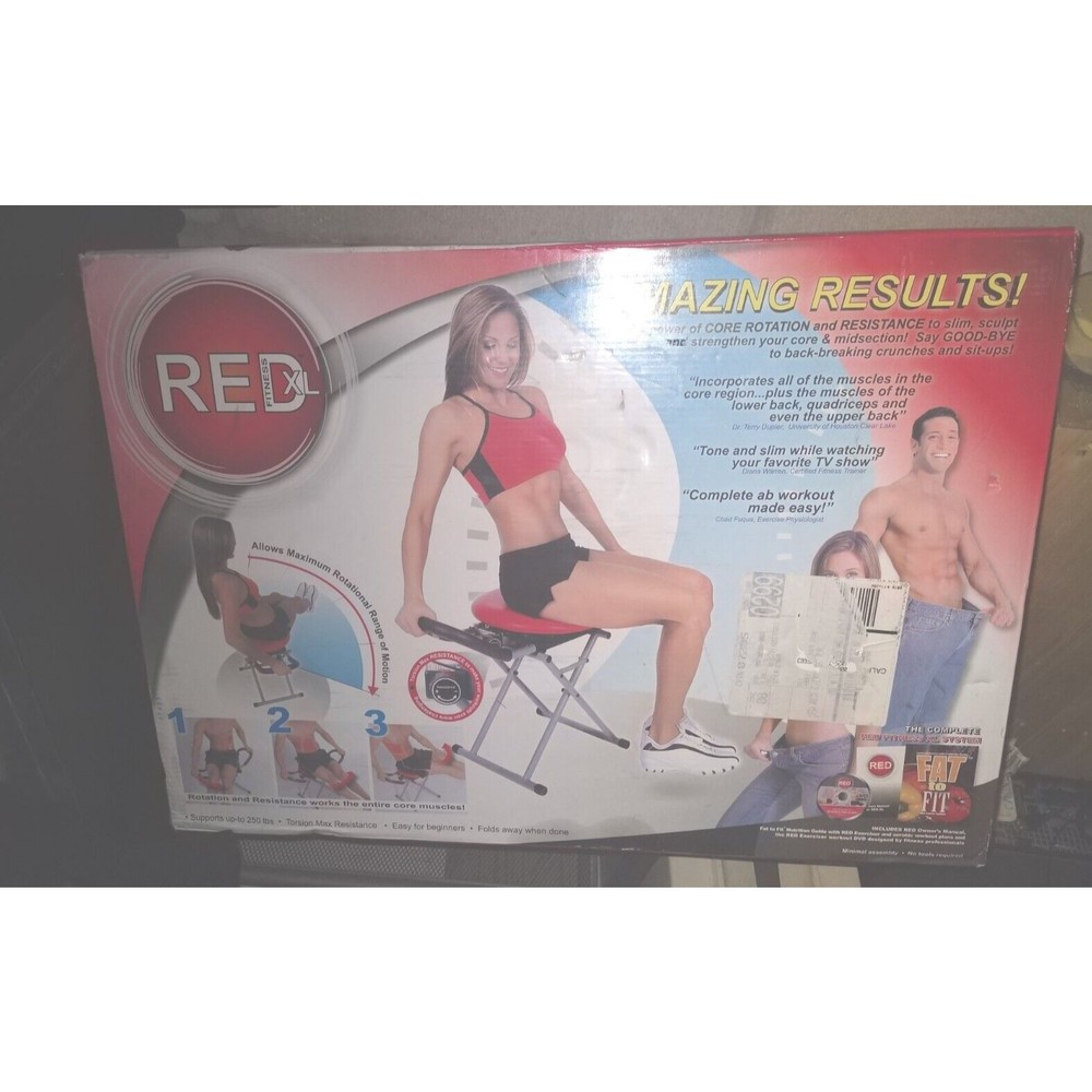RED XL Fitness Ab & Core Machine Abdominal Exercise Equipment Seat And Handles